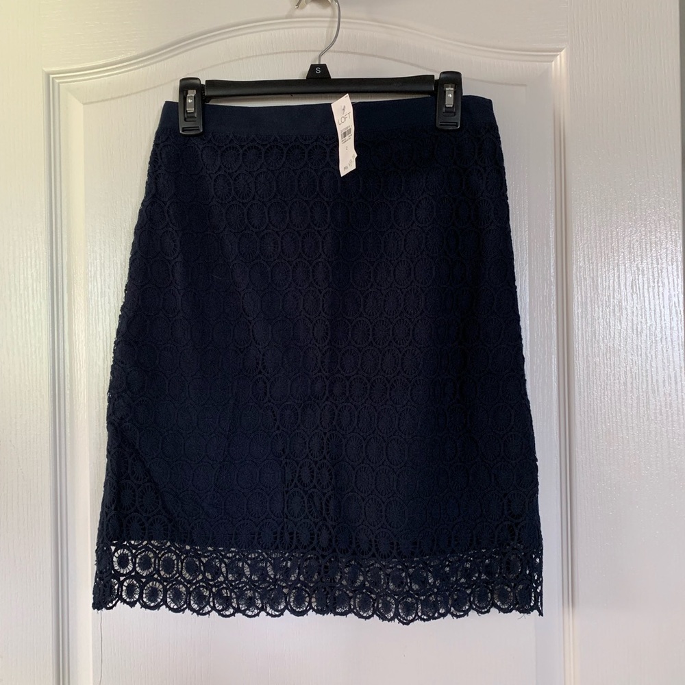 Brand new Loft Pencil skirt with lace overlay